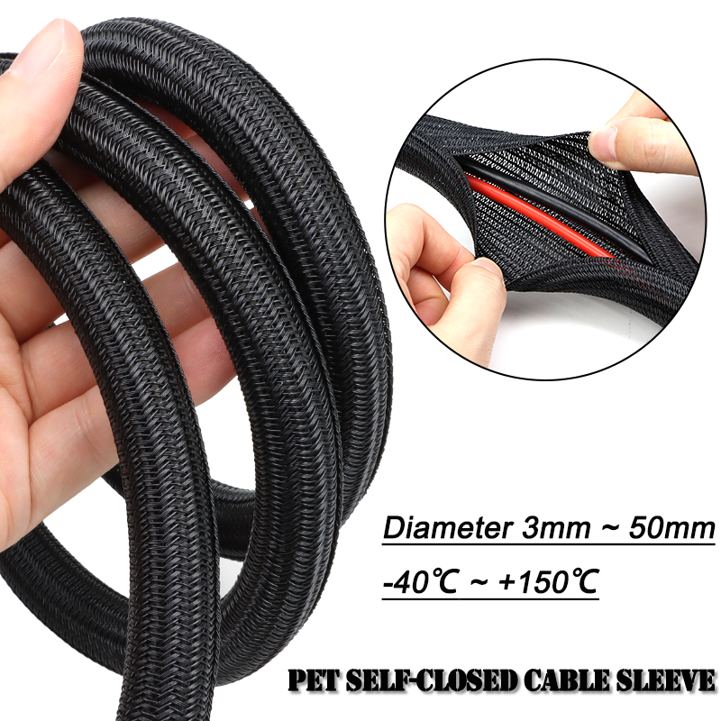 Cable Sleeve Neoprene - 2/10m Czarna Oplotka Samozaciskowa z PET,