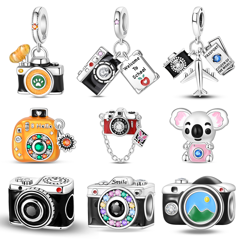Tech Accessories Travel - Srebrne zawieszki w stylu vintage z