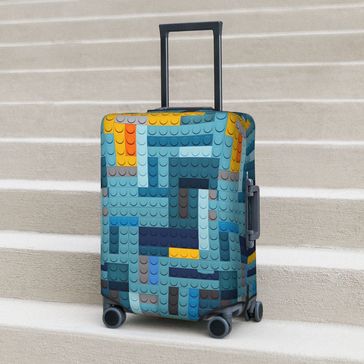 Tech Accessories Travel - Niebieski Pokrowiec na Walizkę z Teksturą